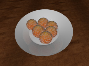 chocolate donut and mini donut with plate 3D Model