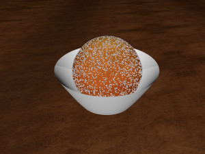 chocolate donut and mini donut with plate 3D Model