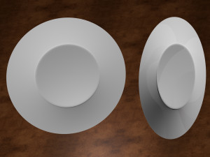 chocolate donut and mini donut with plate 3D Model