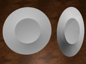 chocolate donut and mini donut with plate 3D Model