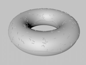 chocolate donut and mini donut with plate 3D Model