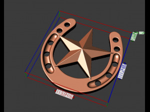 horseshoe with star 3D Print Model