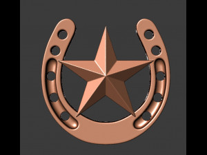 horseshoe with star 3D Print Model