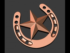 horseshoe with star 3D Print Model