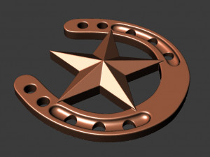 horseshoe with star 3D Print Model
