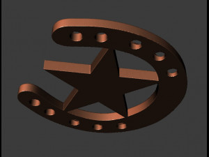 horseshoe with star 3D Print Model