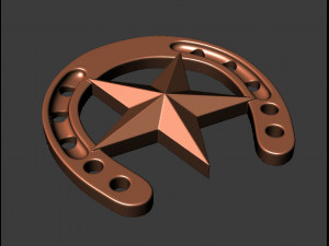 horseshoe with star 3D Print Model
