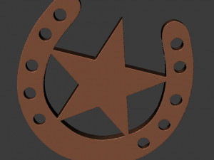 horseshoe with star 3D Print Model