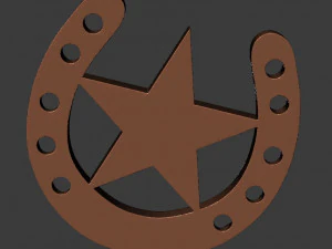 horseshoe with star 3D Print Model