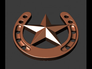 horseshoe with star 3D Print Model