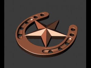 horseshoe with star 3D Print Model