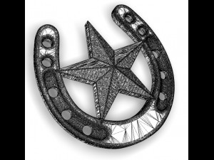 horseshoe with star 3D Print Model