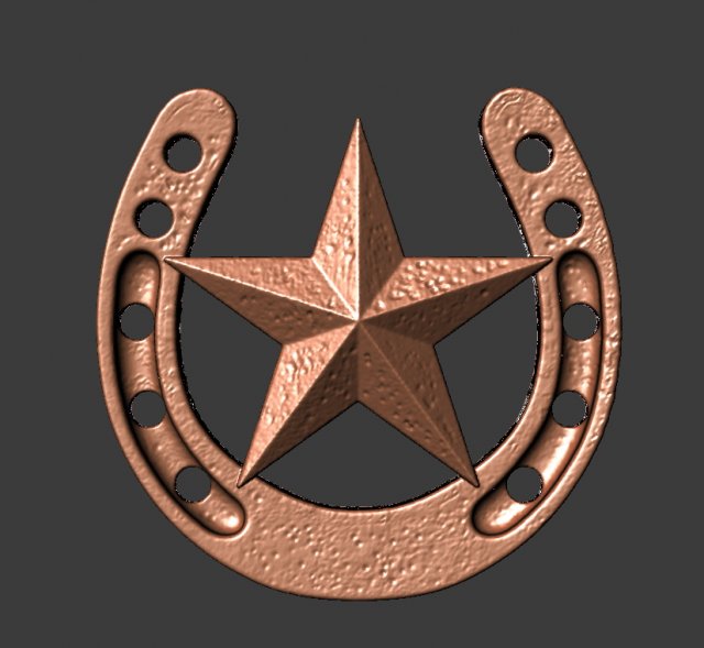horseshoe with star-iron surface 3D Baskı Modeli .c4d .max .obj .3ds .fbx .stl .blend 