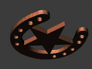 horseshoe with star-iron surface 3D Baskı Modeli