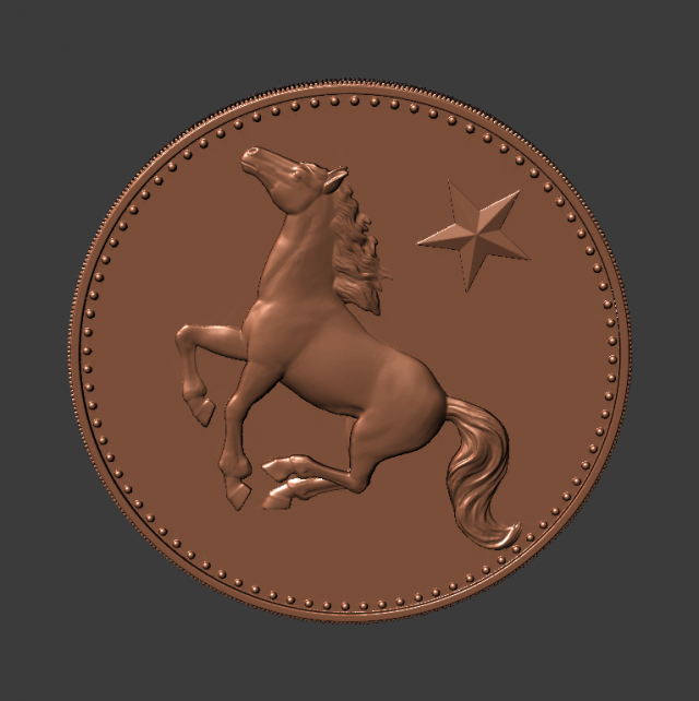 horse coin 3D in 3DExport