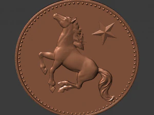 horse coin 3D Print Model