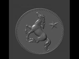 horse coin 3D Print Model