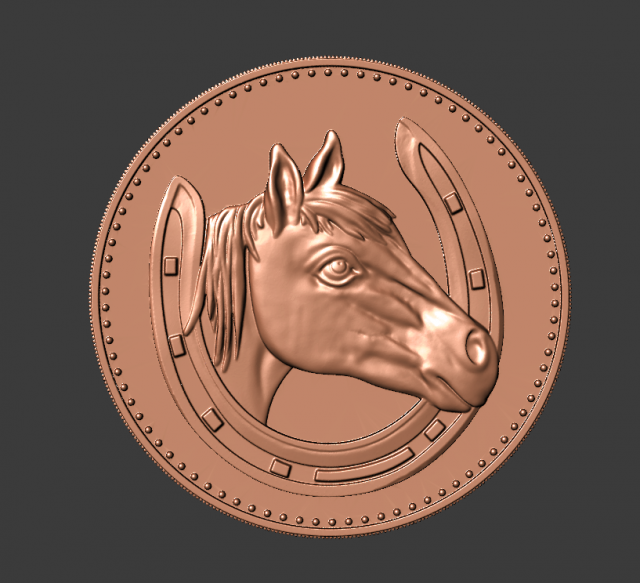 horse coin 3D Print Model .c4d .max .obj .3ds .fbx .stl .blend 