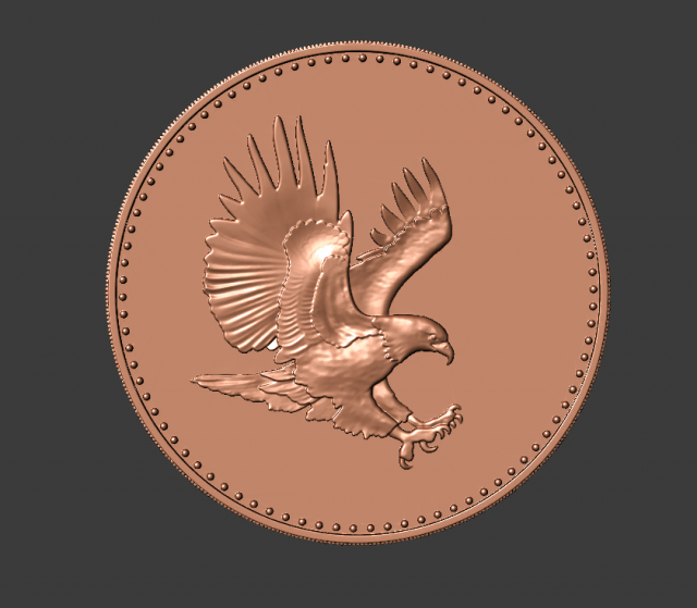 eagle with flag cion 3D-printmodel .c4d .max .obj .3ds .fbx .stl .blend 