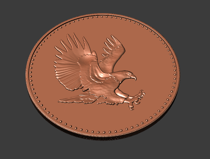 Eagle with flag cion 3D Model in Coins and Badges 3DExport