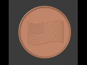 eagle with flag cion 3D Print Model