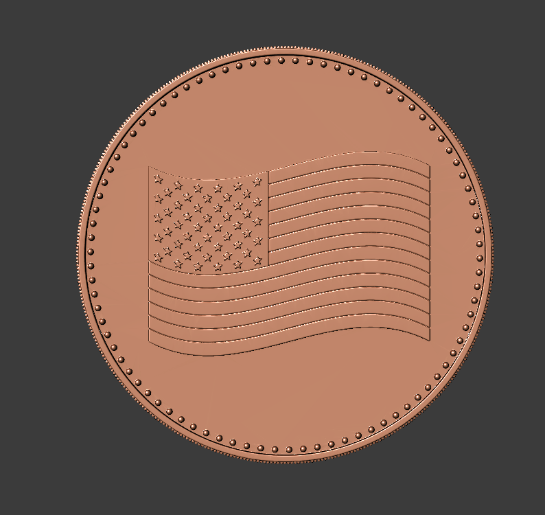 Eagle with flag cion 3D Model in Coins and Badges 3DExport