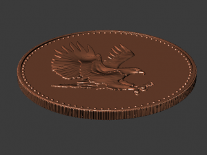 eagle with flag cion 3D-printmodel