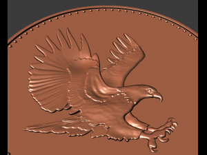 eagle with flag cion 3D-printmodel