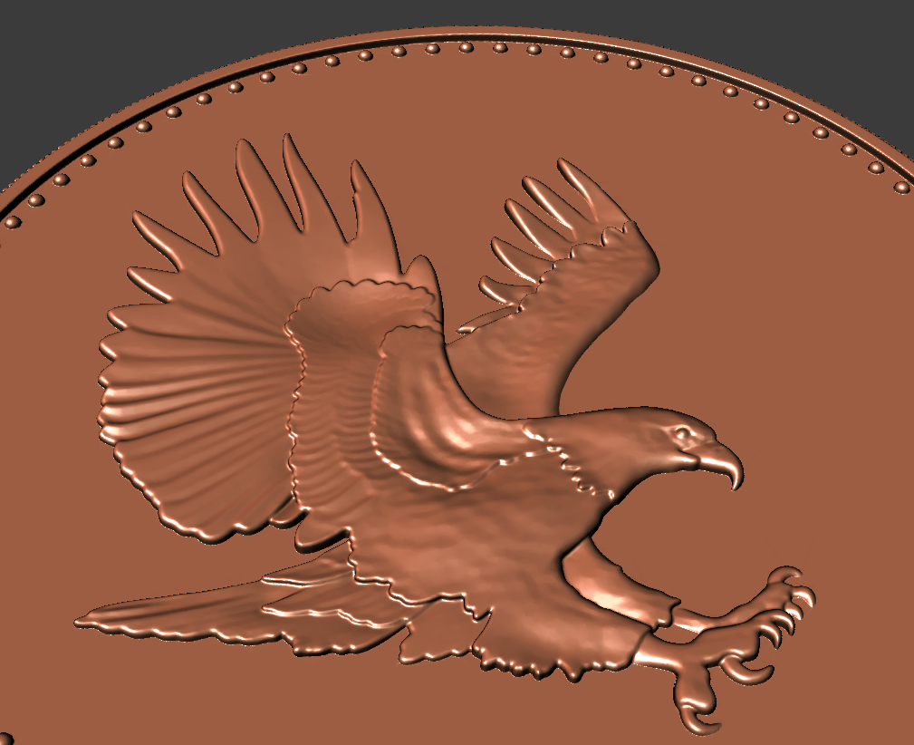 Eagle with flag cion 3D Model in Coins and Badges 3DExport