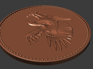 eagle with flag cion 3D-printmodel