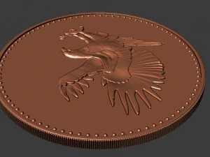 eagle with flag cion 3D Print Model