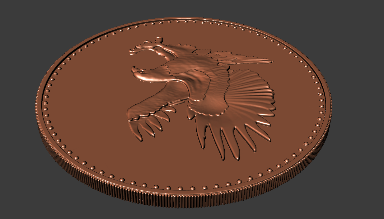 Eagle with flag cion 3D Model in Coins and Badges 3DExport