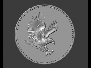 eagle with flag cion 3D-printmodel