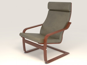 poang ikea chair model 3D 模型
