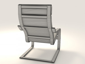 poang ikea chair model 3D 模型