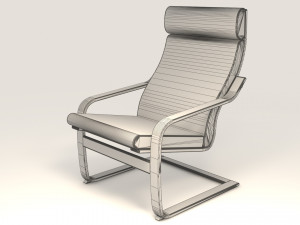 poang ikea chair model 3D 模型