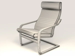 poang ikea chair model 3D Model