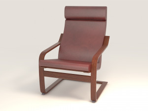 poang ikea chair model 3D 模型