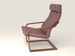 poang ikea chair model 3D 模型