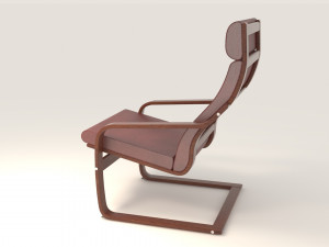 poang ikea chair model 3D 模型