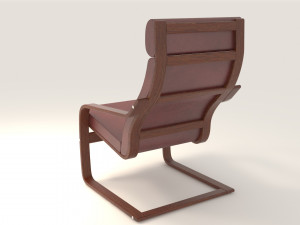 poang ikea chair model 3D 模型