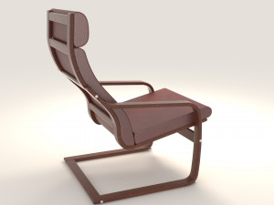 poang ikea chair model 3D 模型