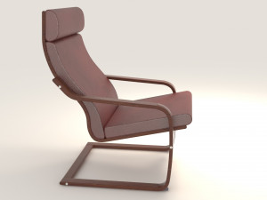 poang ikea chair model 3D 模型