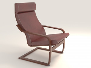 poang ikea chair model 3D 模型