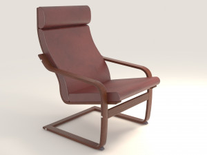 poang ikea chair model 3D 模型