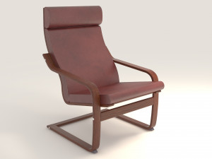poang ikea chair model 3D 模型