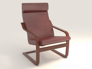 poang ikea chair model 3D 模型