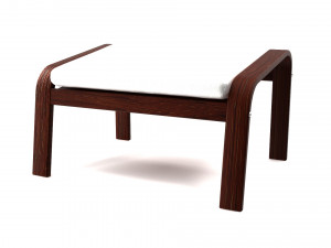 poang footstool ikea model 3D Модель