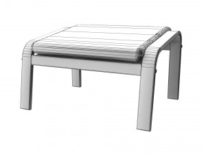 poang footstool ikea model 3D Модель