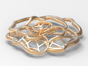 brooch rose 3D 프린트 모델